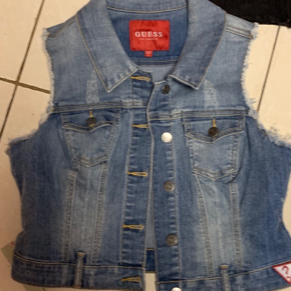guess denim vest